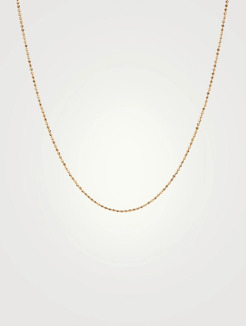 14K Rose Gold Faceted Chain Necklace