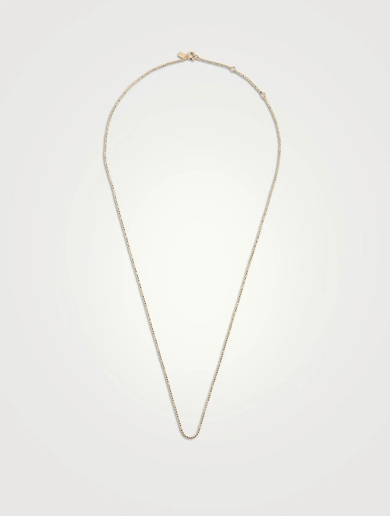 14K Gold Faceted Chain Necklace