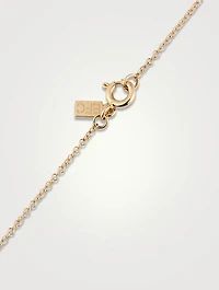 14K Gold Lock And Key Necklace With Diamonds