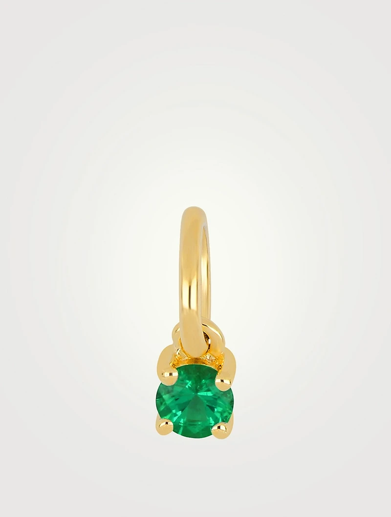 14K Gold Emerald Birthstone Charm Pendant