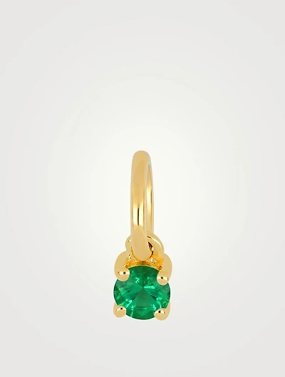 14K Gold Emerald Birthstone Charm Pendant
