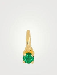 14K Gold Emerald Birthstone Charm Pendant