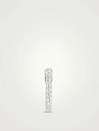 Mini 14K White Gold Twist Huggie Hoop Earring