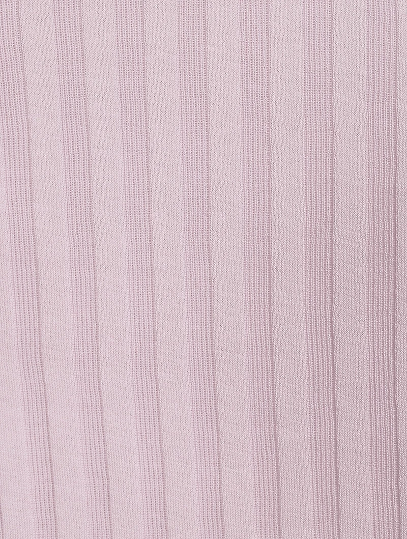 Ribbed Cotton Elbow Sleeve T-Shirt