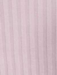 Ribbed Cotton Elbow Sleeve T-Shirt