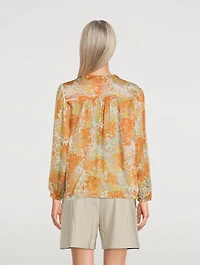Garden Silk Shirred Blouse