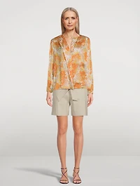 Garden Silk Shirred Blouse