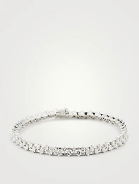 Fireworks 18K White Gold Flexible Tennis Bracelet With Diamonds