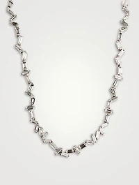 Fireworks 18K White Gold Zig-Zag Tennis Necklace With Diamonds