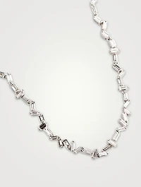Fireworks 18K White Gold Zig-Zag Tennis Necklace With Diamonds
