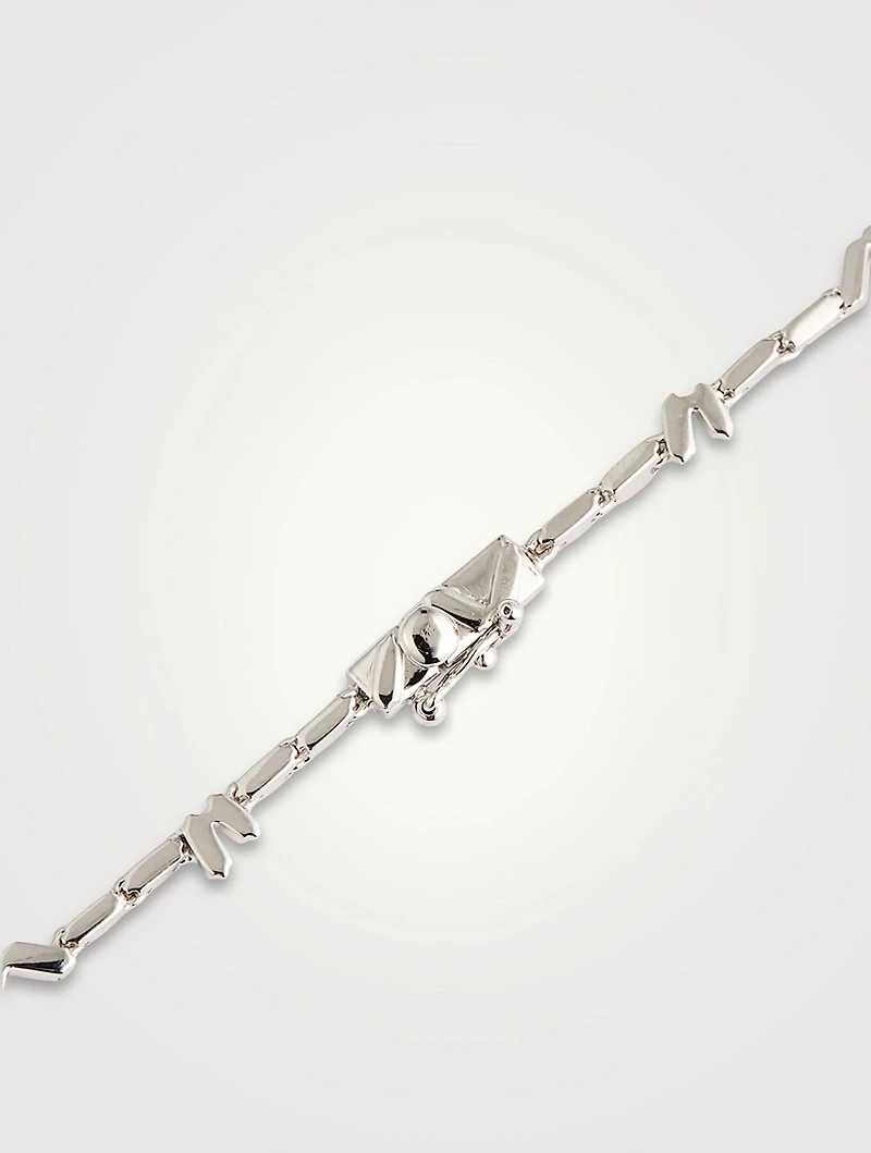 Fireworks 18K White Gold Zig-Zag Tennis Necklace With Diamonds