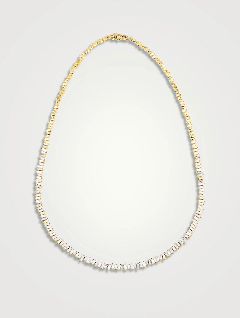 Fireworks 18K Gold Tennis Necklace With Diamonds
