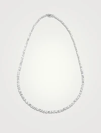 Mini Fireworks 18K White Gold Tennis Necklace With Diamonds