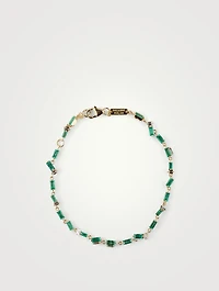 One-Of-A-Kind 18K Gold Tennis Bracelet With Emeralds