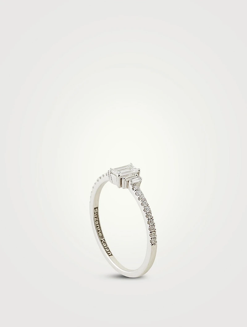 One-Of-A-Kind 18K White Gold Diamond Ring