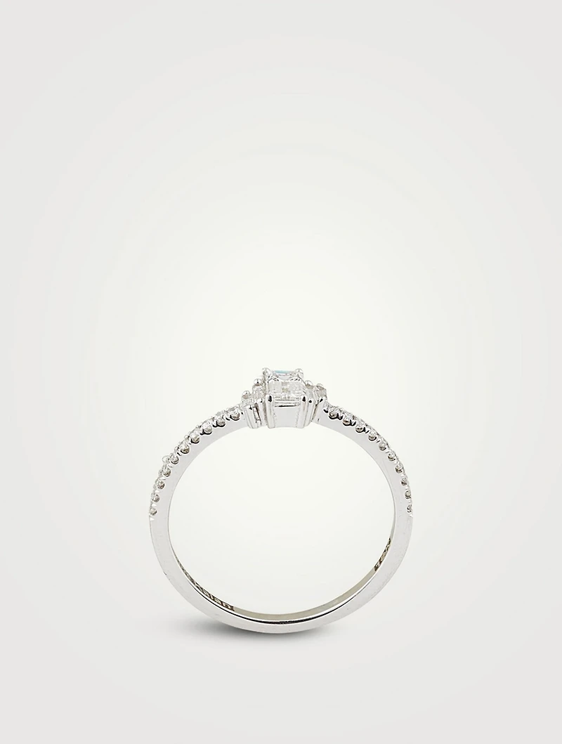 One-Of-A-Kind 18K White Gold Diamond Ring