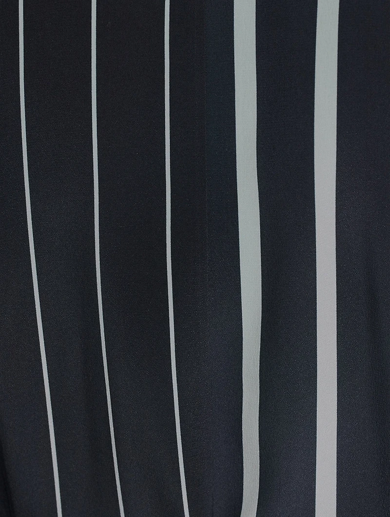 Silk Crêpe Side-Tie Shirt Dress In Stripe Print