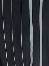 Silk Crêpe Side-Tie Shirt Dress In Stripe Print