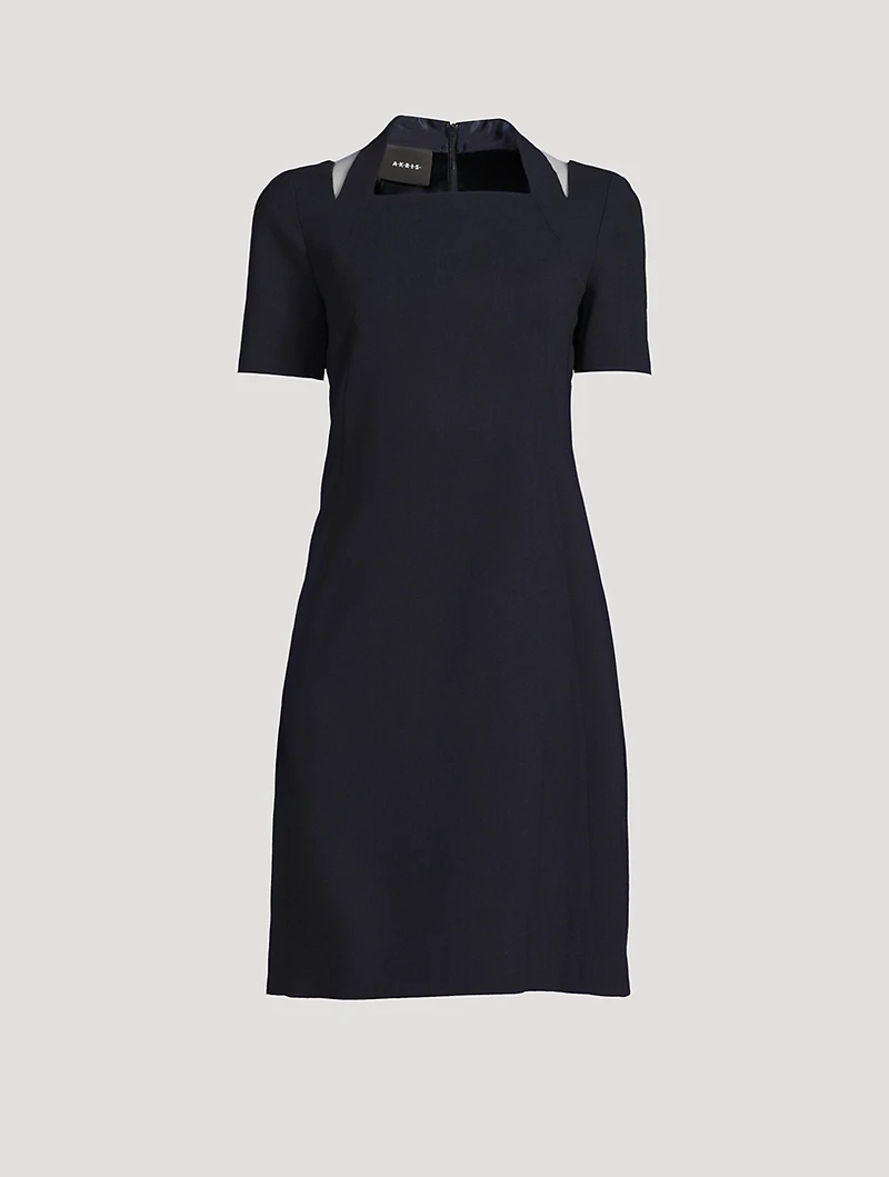 Sheath Dress With Tulle Inserts