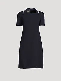 Sheath Dress With Tulle Inserts