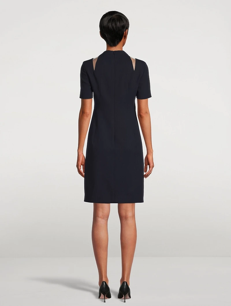 Sheath Dress With Tulle Inserts