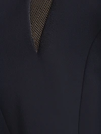 Sheath Dress With Tulle Inserts