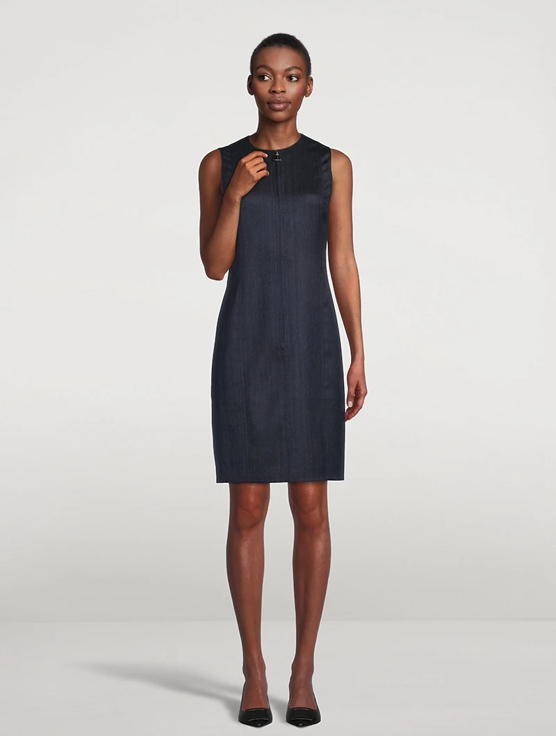 Reversible Wool Double-Face Sheath Dress