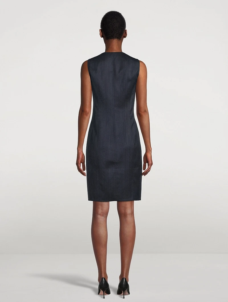 Reversible Wool Double-Face Sheath Dress