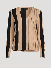 Stripe Jacquard Cashmere Sweater