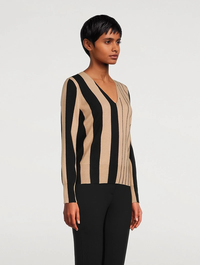 Stripe Jacquard Cashmere Sweater
