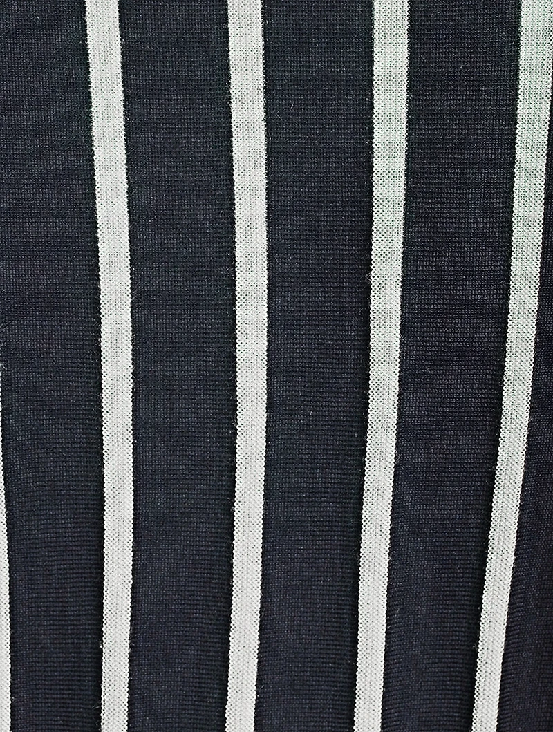 Striped Cashmere Silk Short-Sleeve Sweater