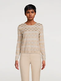 Trapezoid Jacquard Silk Sweater