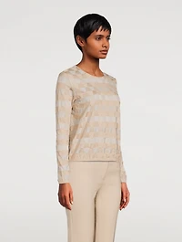 Trapezoid Jacquard Silk Sweater