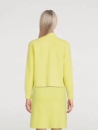 Cashmere Piqué Zip Cardigan