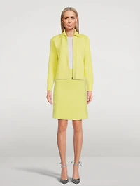 Cashmere Piqué Zip Cardigan
