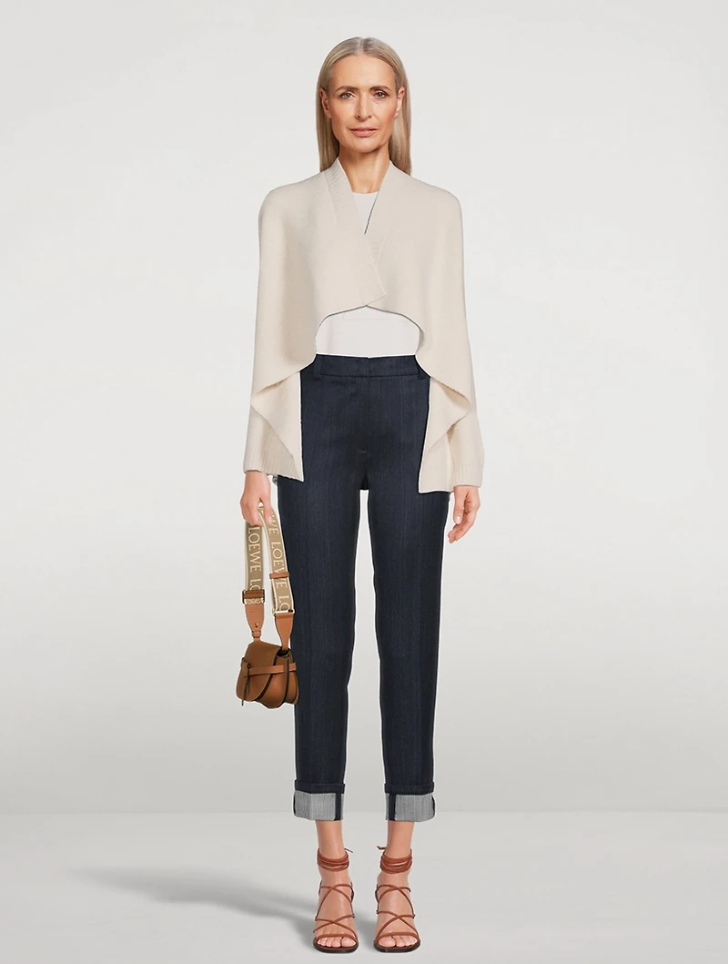 Cropped Bouclé Cape