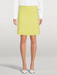 Cashmere Piqué Midi Skirt