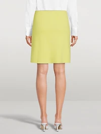 Cashmere Piqué Midi Skirt