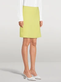 Cashmere Piqué Midi Skirt