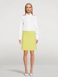Cashmere Piqué Midi Skirt