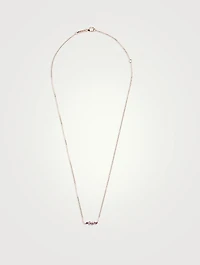 18K Rose Gold Fireworks Bar Necklace With Pink Sapphires And Diamonds