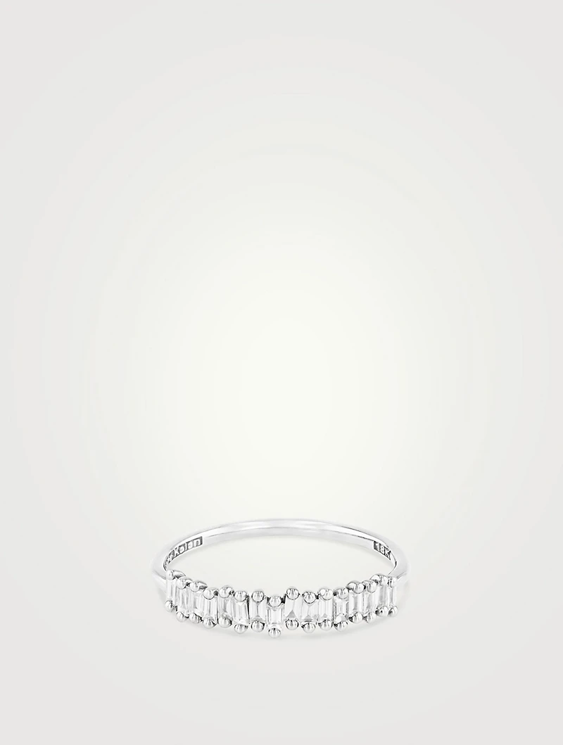 Fireworks 18K Gold Half Band Ring With Diamonds