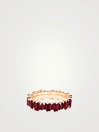 Fireworks 18K Rose Gold Eternity Band With Rubies