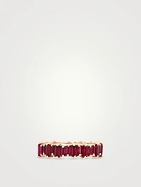Fireworks 18K Rose Gold Eternity Band With Rubies