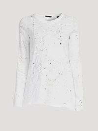 Slub Jersey Long-Sleeve T-Shirt Paint Splatter Print