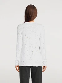 Slub Jersey Long-Sleeve T-Shirt Paint Splatter Print