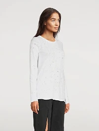 Slub Jersey Long-Sleeve T-Shirt Paint Splatter Print