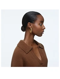 Dextera Octagonal Hoop Earrings With Crystals