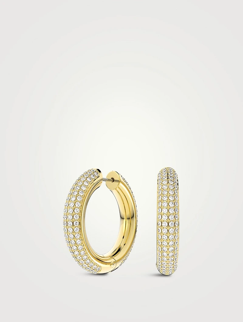 Medium Dextera Hoop Earrings With Crystals