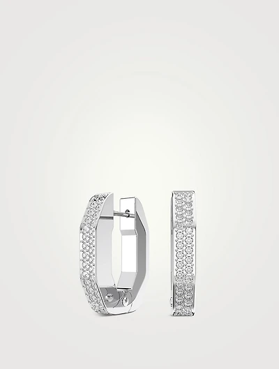 Dextera Octagonal Hoop Earrings With Crystals